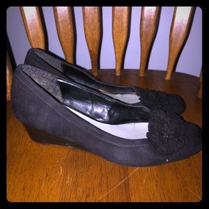 Velour wedge hight heal